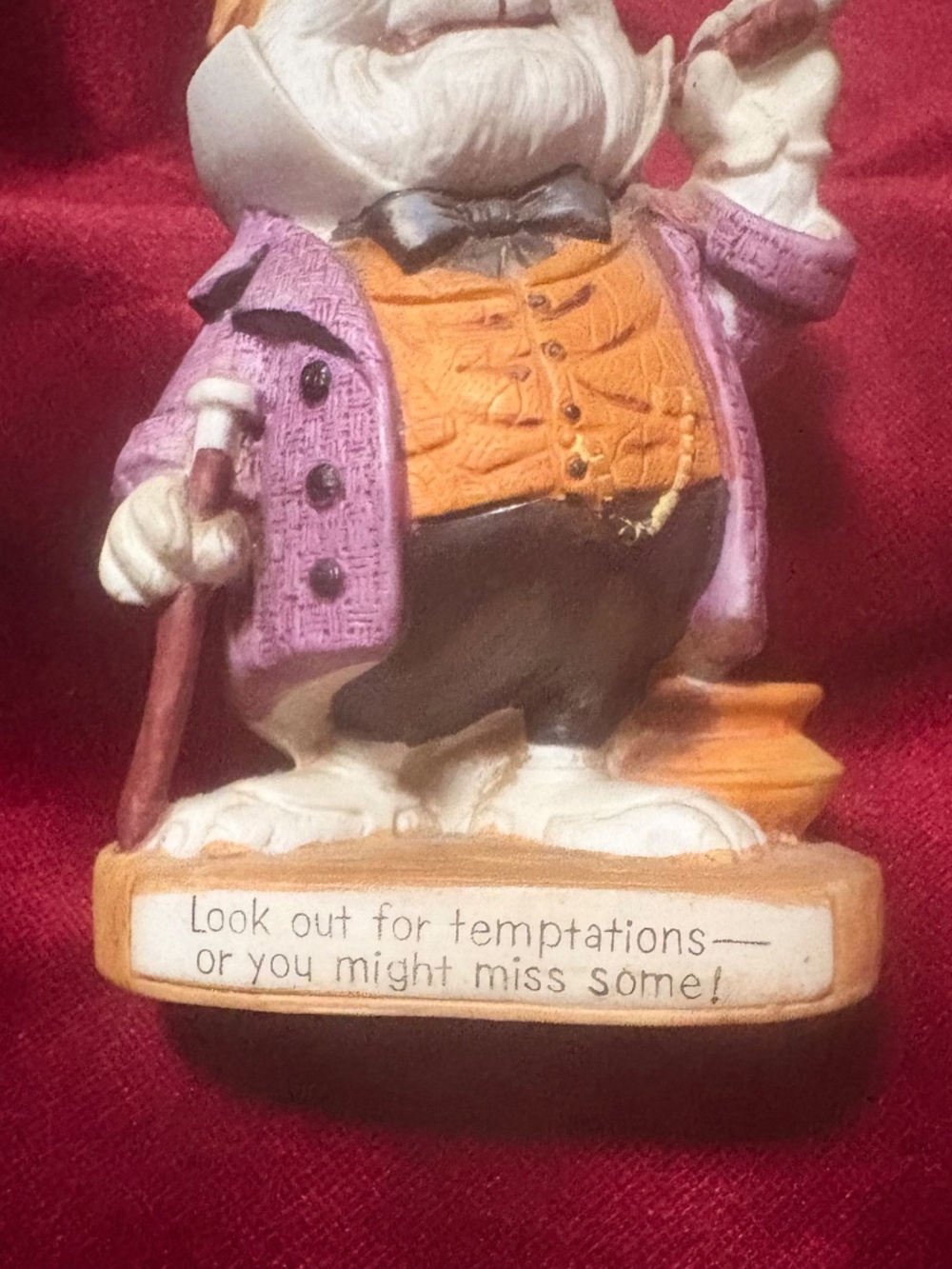 Vintage Anthropomorphic Pig Figurine with Quote - Picture 5 of 6